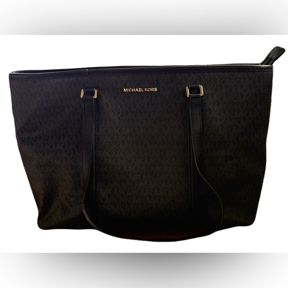 Michael Kors Black Signature Tote Authentic Leather